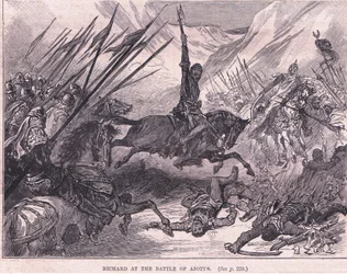 Richard in der Schlacht von Azotus 1191 n. Chr.